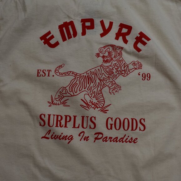 Empyre Mens Living In Paradise Tiger Cream Shirt New - Picture 5 of 5